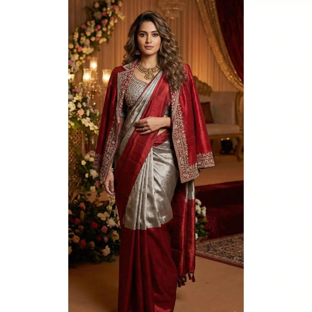 LAAL - Blouse, Saree and Blazer Set