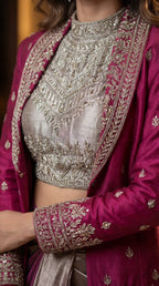 RANI - Blouse Draped Skirt and Blazer Set