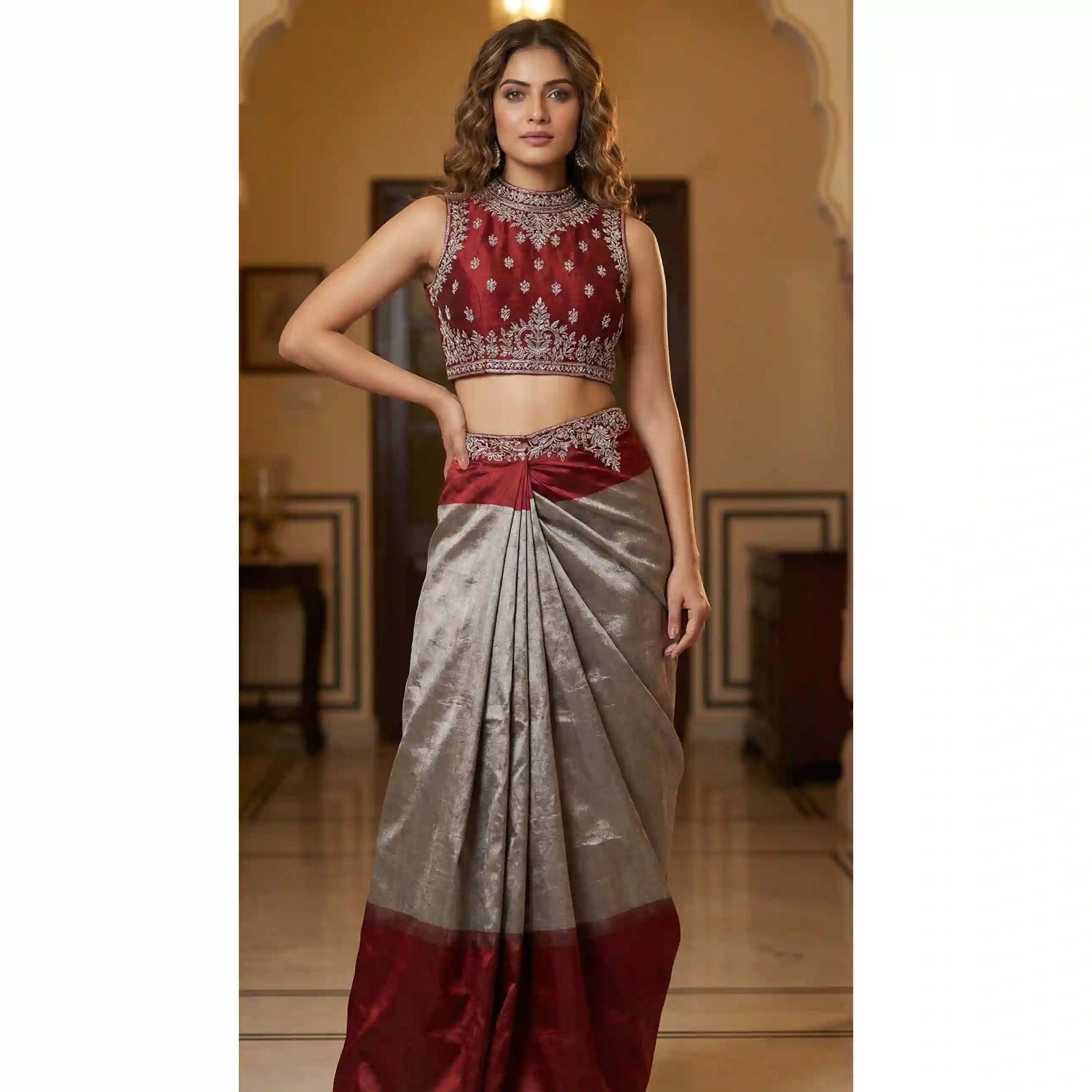 ADA - Crop top with Draped Skirt