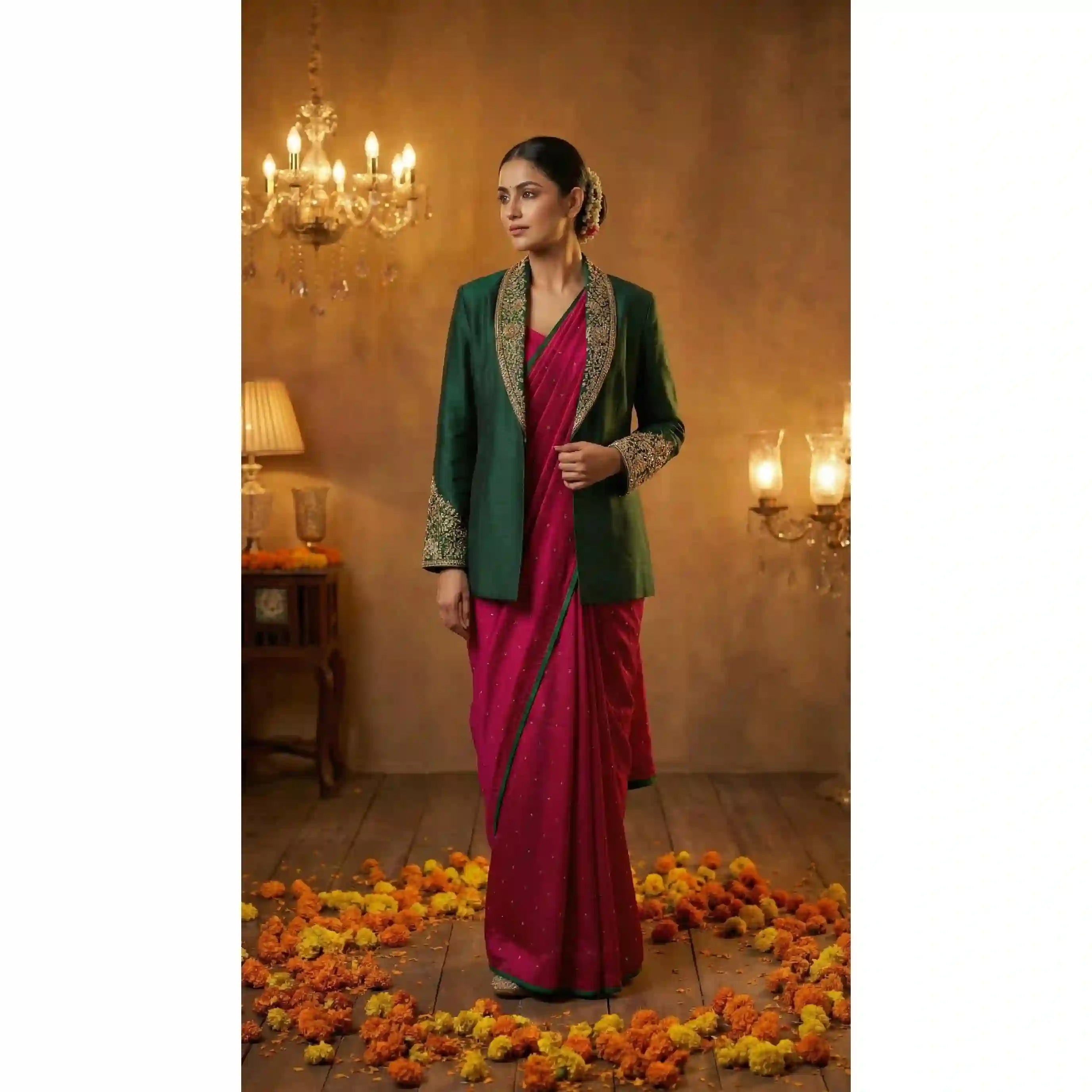 UMRAO - Saree-Blazer Set