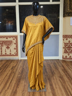 HALDAR — Handloom Tissue Silk Zardosi Kaftan & Draped Skirt Set — digitally created mannequin view in Swarna’s office, based on the product photographs — thumbnail 4