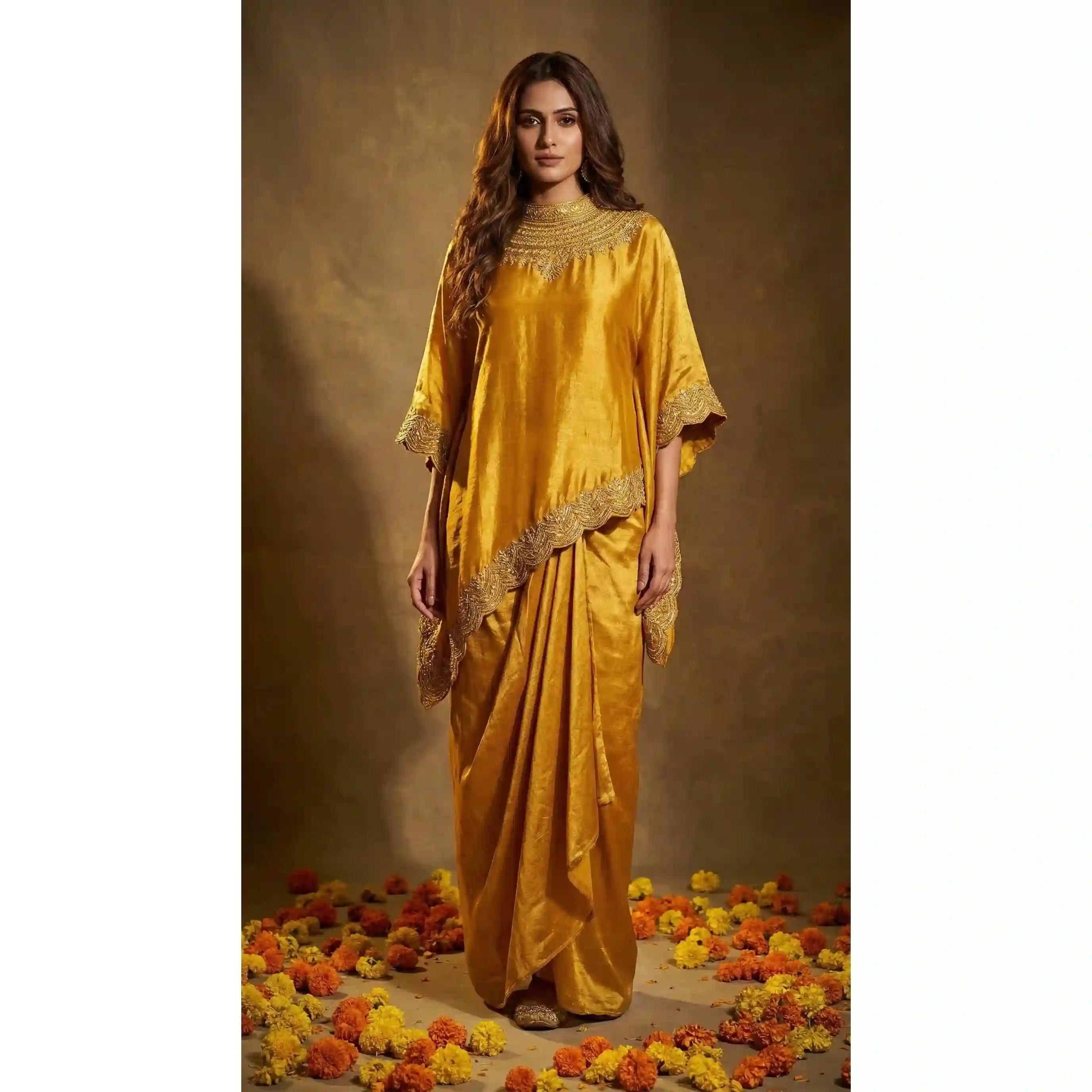 HALDAR - Kaftan-Draped Skirt Set