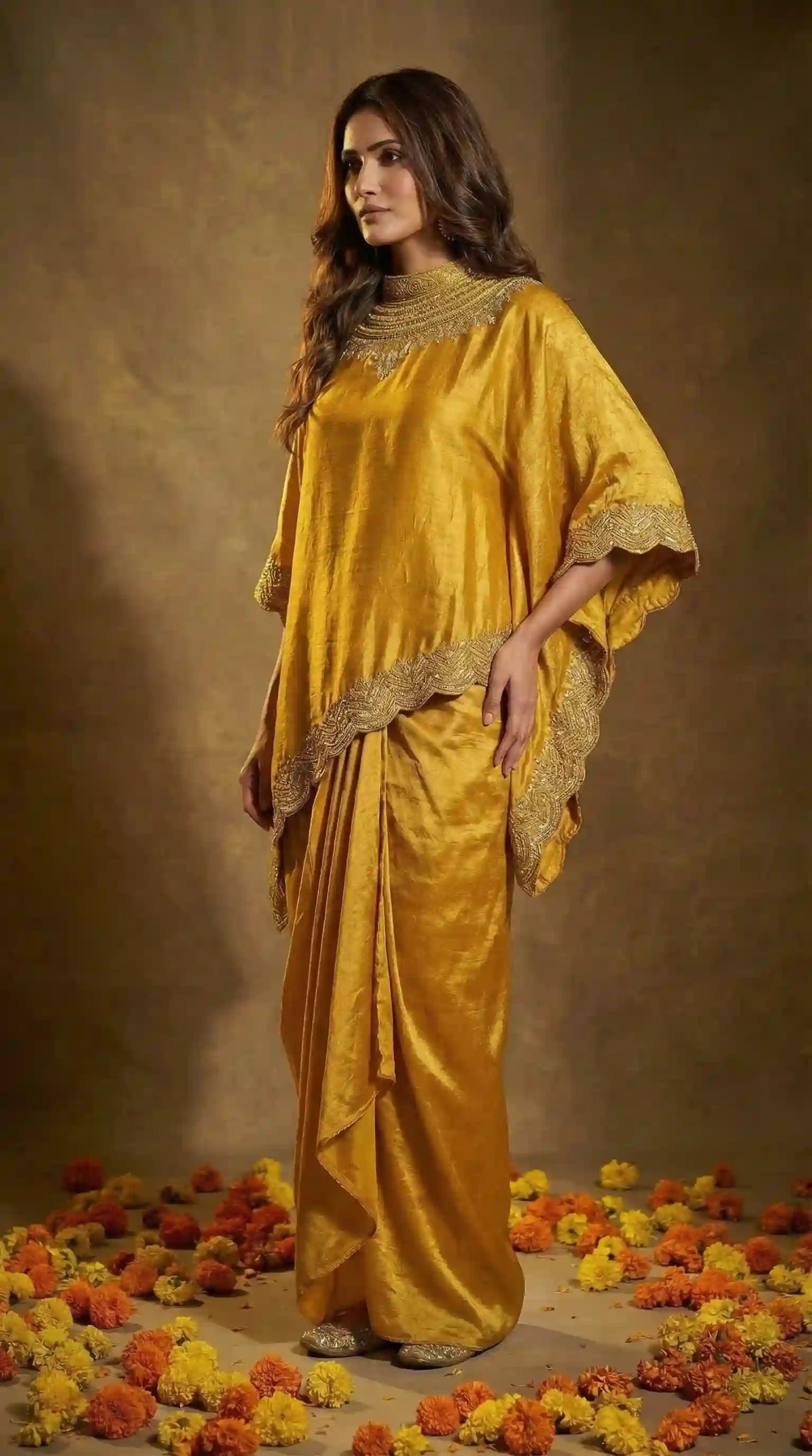 HALDAR - Kaftan-Draped Skirt Set