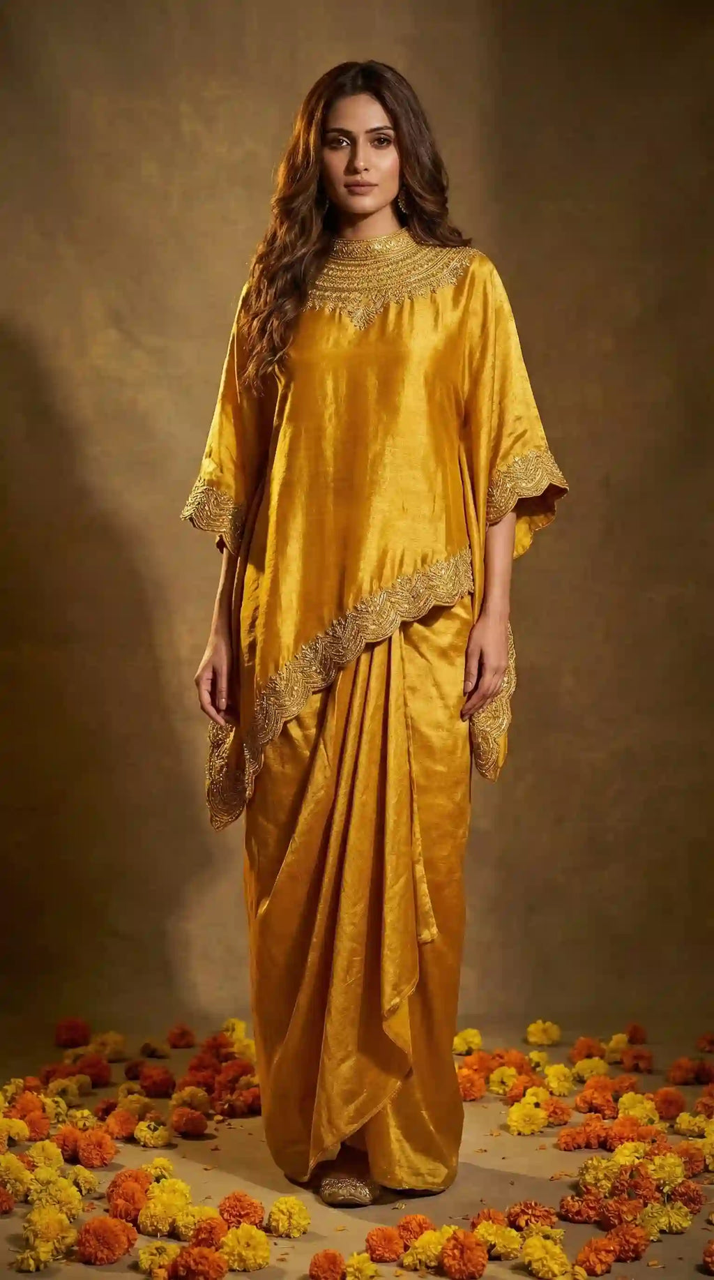 HALDAR - Kaftan-Draped Skirt Set