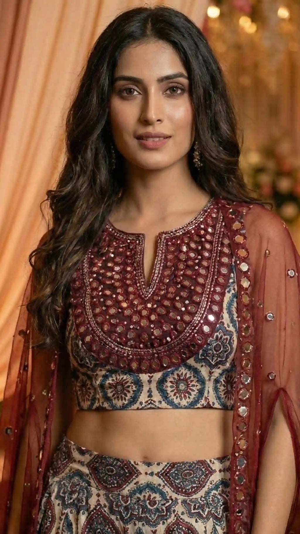 MAYA - Blouse-Dhoti Pant Set with Cape