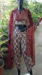 MAYA - Blouse-Dhoti Pant Set with Cape