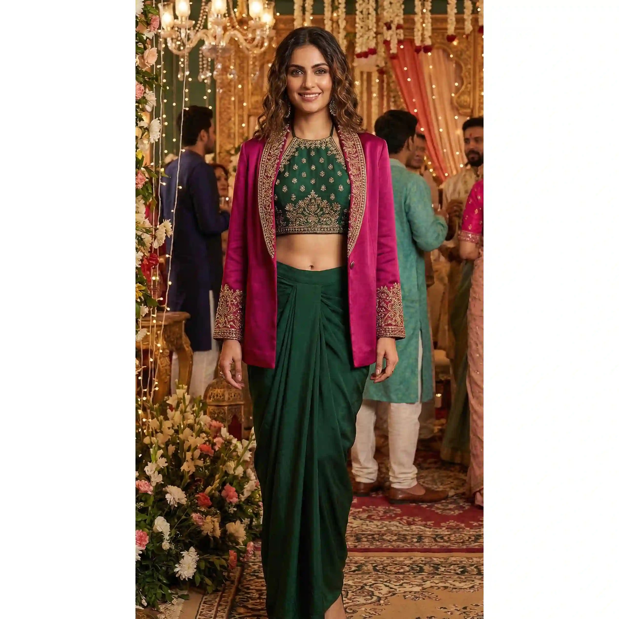 GUL - Halter Top-Skirt and Blazer Set