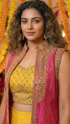 NYRA - Blouse-Draped Skirt and Cape Set