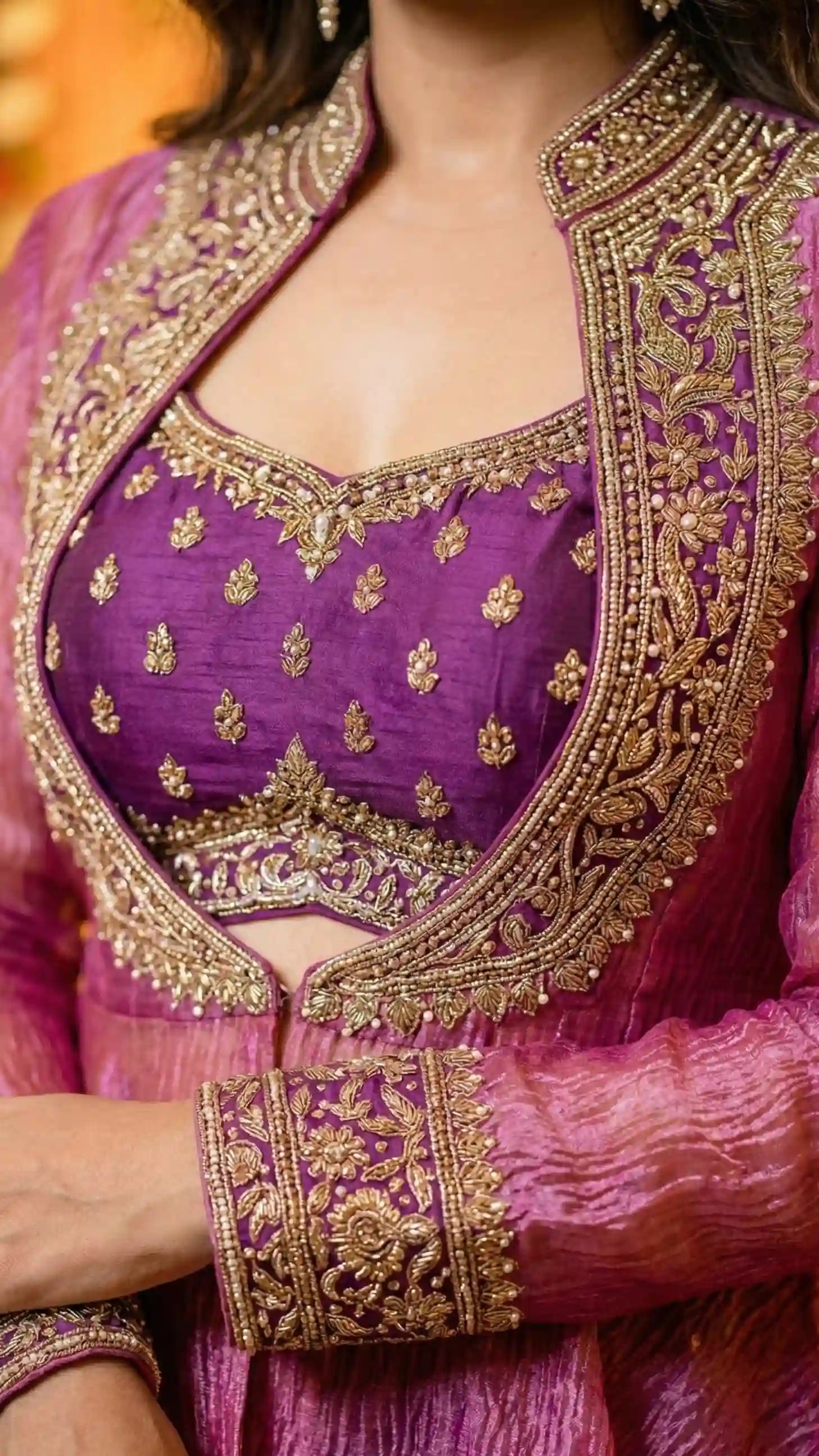 KAI - Blouse-Draped Skirt and Peplum Set