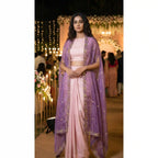 ARRA - Halter Neck Blouse-Draped Skirt and Cape