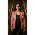 Pink Modal Silk Zardosi Work Blazer