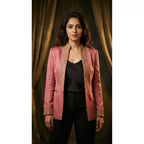 Pink Modal Silk Zardosi Work Blazer