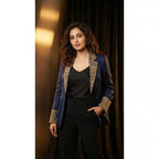Blue Modal Silk Zardosi Work Blazer