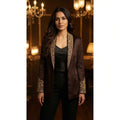 Brown Modal Silk Zardosi Work Blazer