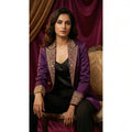 Purple Modal Silk Zardosi Work Blazer