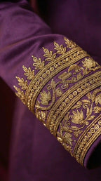 Purple Modal Silk Zardosi Work Blazer