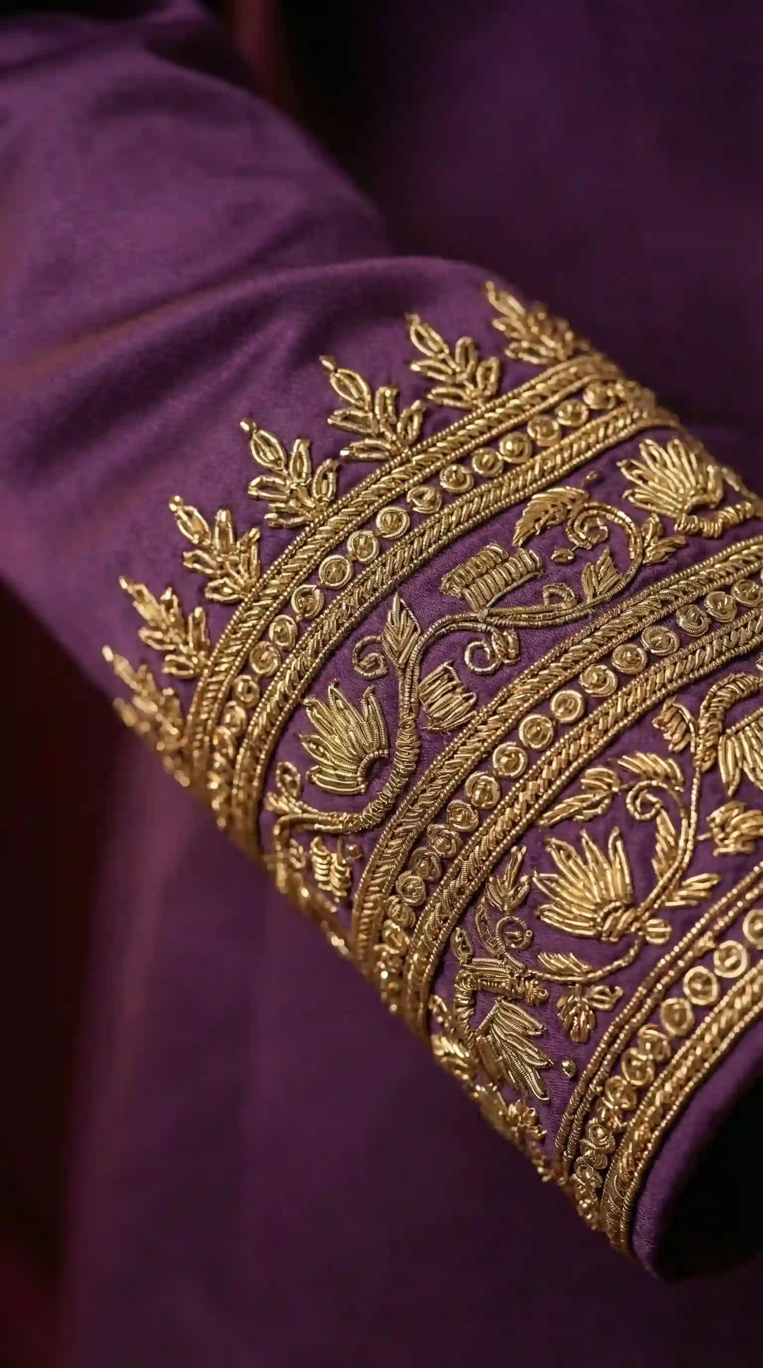 Purple Modal Silk Zardosi Work Blazer