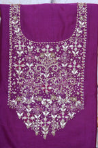 Purple Maheshwari Silk Zardosi Work Set