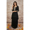 Black Maheshwari Silk Zardosi Work Set