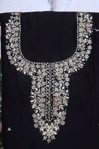 Black Maheshwari Silk Zardosi Work Set