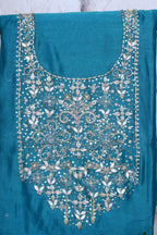Firozi Maheshwari Silk Zardosi Work Set