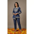 Blue Denim Top Pant Set