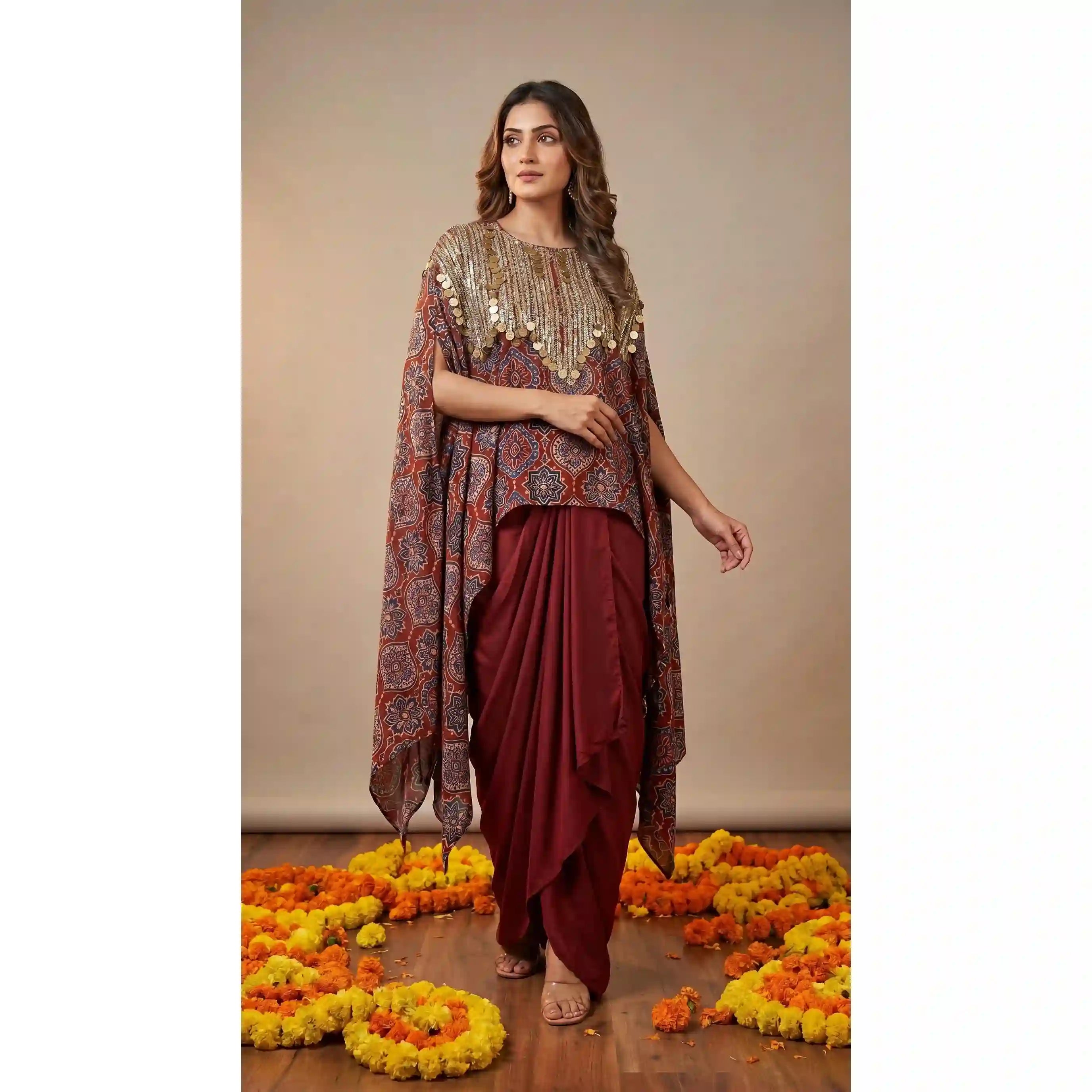 RAABTA - Kaftan Draped Skirt Set